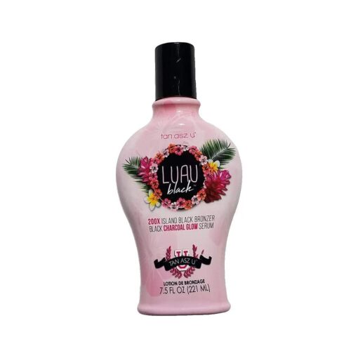 LUAU BLACK 200X Black Bronzer 7.5 oz smaller size, Charcoal Glow serum Tanning Bed Lotion