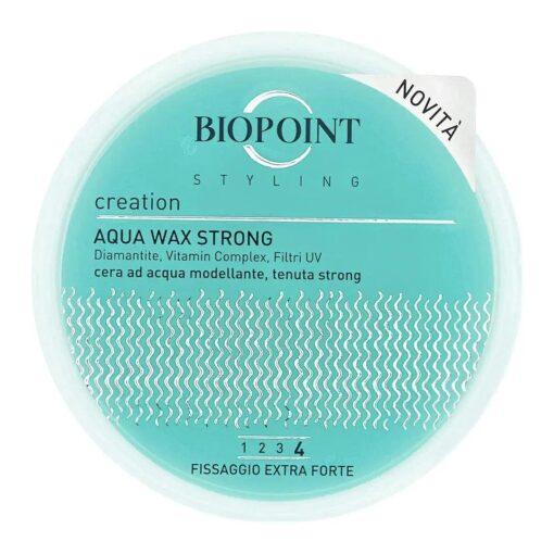 BIOPOINT Styling - Aqua Wax Strong Edition, Cera Capelli Modellante e Lucidante Fissaggio Extra Forte, 3.3 Fl Oz Made in Italy [ italian import ]