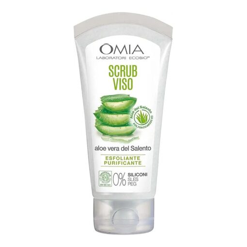 Omia Scrub Viso Eco Bio Con Aloe Vera, Trattamento Esfoliante e Purificante, 75 ml ( 2.5 Fl Oz ), 1 unit - Made in Italy