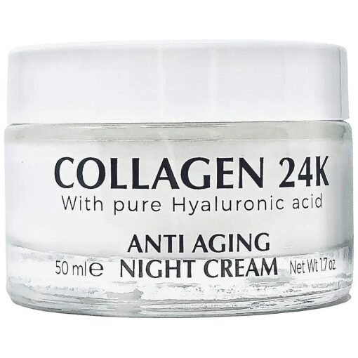 Delfanti-Milano * COLLAGEN 24K * Anti-Aging Night Cream * Face and Neck Moisturizer with pure Hyaluronic Acid * Made in Italy