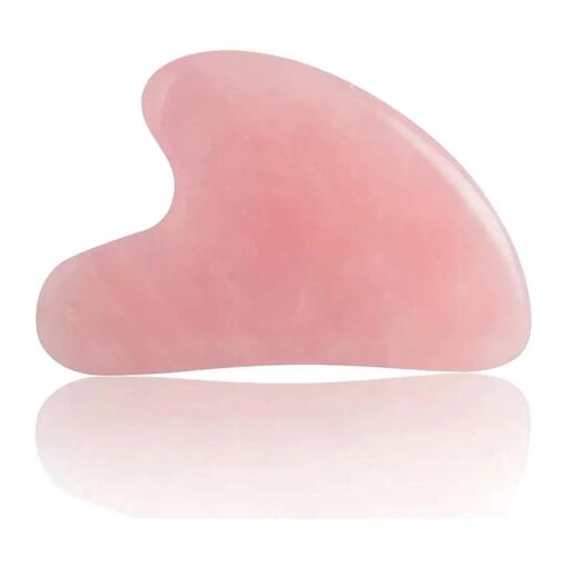 Gua Sha Scraping Massage Tool for Face, Pink Guasha Jade Stone for Facial Massage, Natural Rose Stone for Skincare, Anti-Aging Tightening Slimming Firming for Face, Eyes and Body ( Gua Sha )