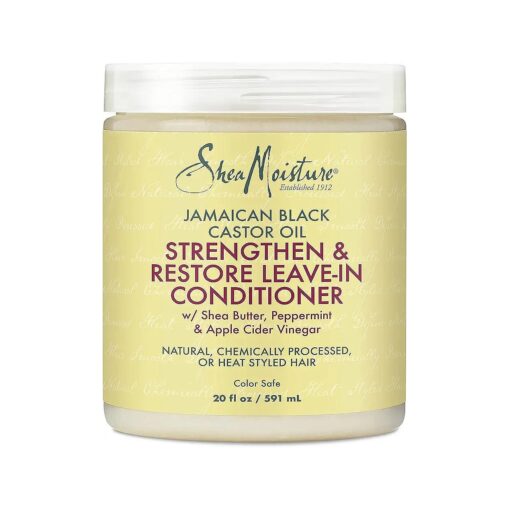 SheaMoisture Leave In Conditioner Conditioner For Hair Jamaican Black Castor Oil To Soften and Detangle Hair 20 oz