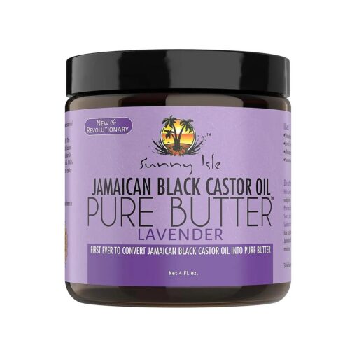 Sunny Isle Lavender Jamaican Black Castor Oil Pure Butter 4oz | Stimulates Hair Growth | Effective Moisturizer Hair & Skin | All Types & Textures