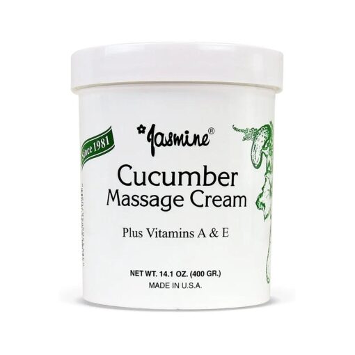 Jasmine Cucumber Massage Cream, Keep Your Face and Body Fresh and Soft with Anti-Aging Therapy Cream, Have Deeply Moisturized and Nutrition on Your Skin, Organic Cucumber Extract, [ 400 g / 14.1 Oz ]