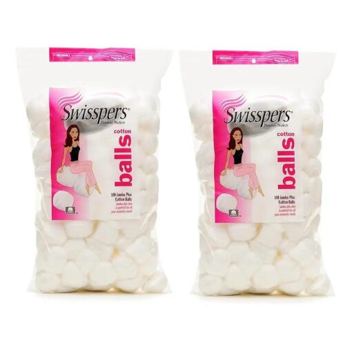 Swisspers Super Jumbo Large Cotton Balls, 140 Count, 2 Pack ( Includes 280 Jumbo Plus Size Hypoallergenic Cotton Balls Total )