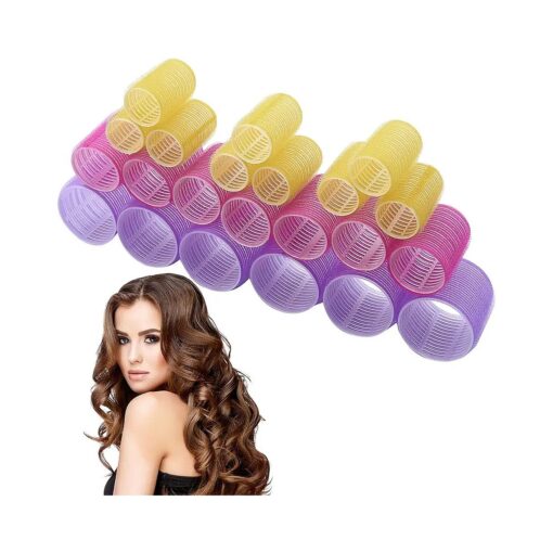 Jumbo Size Hair Roller sets, Self Grip, Salon Hair Dressing Curlers, Hair Curlers, 3 size 36 packs ( 12XJUMBO+12XLARGER+12XMEDUIEM )