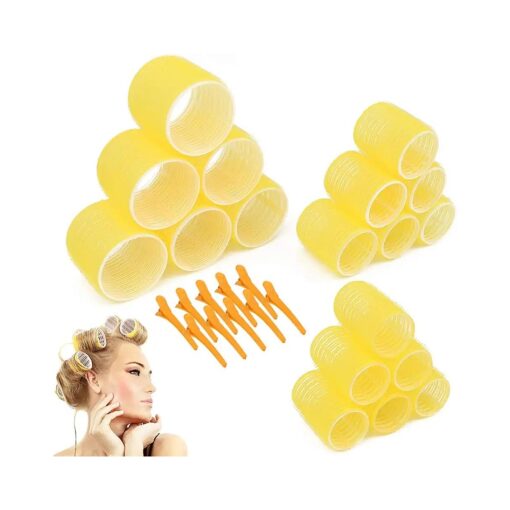 Jumbo Size Hair Roller sets, Self Grip, Salon Dressing Curlers, 3 Inch 18 Packs ( 6XJUMBO+6XLARGE+6XMEDUIEM )