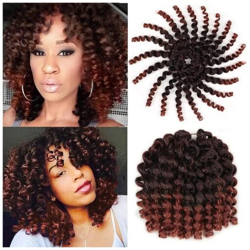 5 Packs Wand Curl Hair 8inch Jamaican Bounce Synthetic Crochet Twist Braids Hair Extension 20strands/pack Xtrend Hair ( 1B/350 #, 5packs/Lot )