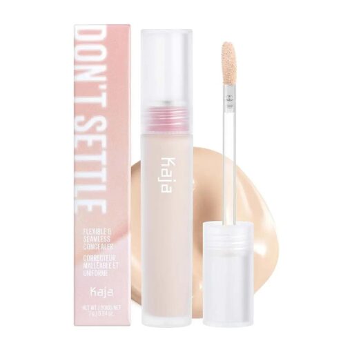 Kaja Liquid Concealer - Do n't Settle | with Aqua Ceramide, Hydrating, Buildable, Lightweight, Seamless Coverage, 01 Sweet Rice, 0.21 Oz