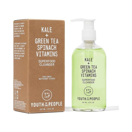 Youth To The People Superfood Facial Cleanser - Kale and Green Tea Cleanser - Gentle Face Wash, Makeup Remover + Pore Minimizer for All Skin Types - Vegan