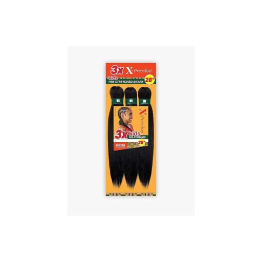 Sensationnel African Collection 3X X-PRESSION KIDS PRE-STRETCHED BRAID 28" ( 3-PACK, SM1B/BG )