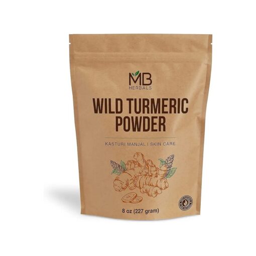 MB Herbals Wild Turmeric Powder 8 oz / 0.5 LB | Organic-Cultivated Kasturi Manjal| Amba Haldi | Kasturi Turmeric | No Preservatives | Chemical Free | for Face Packs & Face Mask