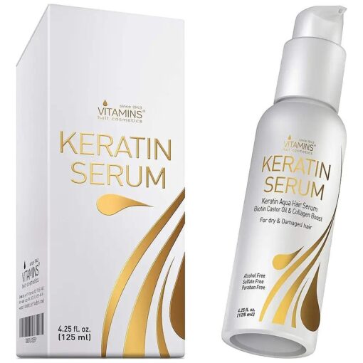 Vitamins Keratin Protein Hair Serum - Anti Frizz Control Hair Oil Repair Treatment - Hair Gloss Shine with Heat Protectant for Frizzy Dry Damaged Hair