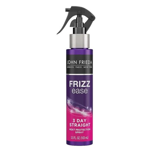 Frizz Ease Keratin Infused Flat Iron Hair Spray, 3 Day Straightening Spray, Anti Frizz Heat Protectant for Curly Hair, 3.5 Ounce