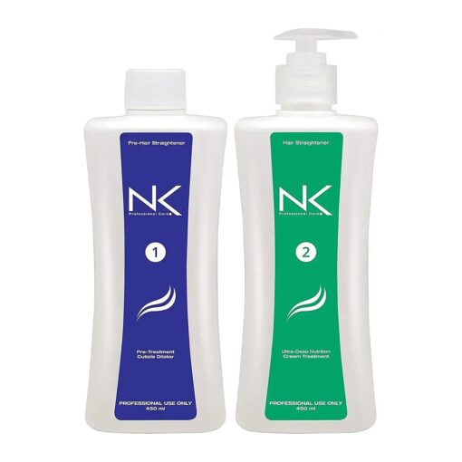 NK Hair Straightening Treatment with Keratin, Keratin Hair Treatment for All Hair Type, Nourishes, Reconstructs, and Smooths Hair, 450ml, 15oz