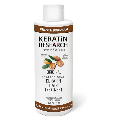 KERATIN RESEARCH Keratina Brasilera Tratamiento Capilar por 300ml con Champu Clarificante, Resultados Profesionales, Alisa y Suaviza el Cabello ( Keratina por 120ml )