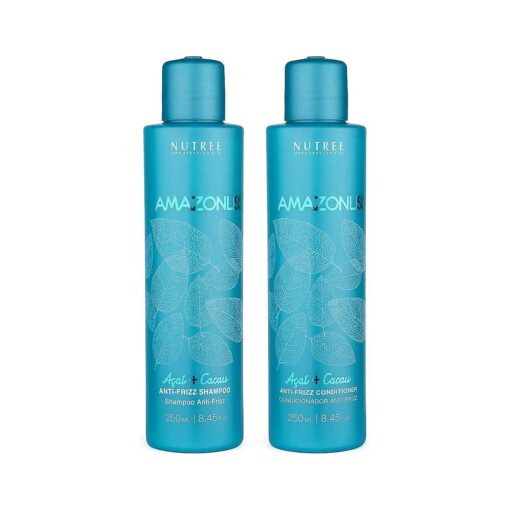 Amazonliss Home Care Anti Frizz After Care Post Treatment Natural Shampoo and Conditioner Set - For Keratin Treated Hair - Prolonged Smooth Effect - Hair Treatment For Soft and Shiny 8.45 fl.oz