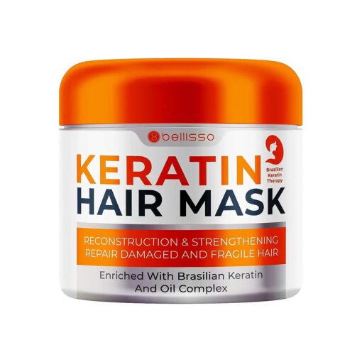 Keratin Hair Mask - Sulfate Free Hydrating Deep Conditioner Treatment for Dry, Damaged and Split Ends - Moisture for Frizzy and Curly Hair - For Women and Men - Moisturizer Care to Repair Damage