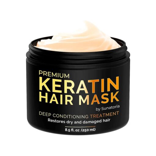 SUNATORIA Keratin Hair Mask - Hair Treatment Mask for Dry Damaged Hair - Repair Nourishment Beauty - All Hair Types Masque - Vitamin E, Omega 3, 9 - Mascarilla para el Cabello