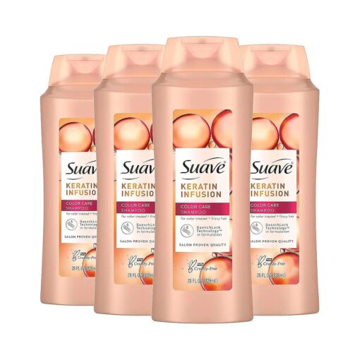 Suave Professionals Color Care Shampoo Shampoo for Color Treated Hair Keratin Infusion Color Protecting Shampoo, 28 Ounce ( Pack of 4 )