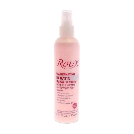 Roux Argan Oil Keratin Repair & Shine Leave in Treatment, Rejuvinating Formula for Damaged Hair, 8.45 Fl Oz