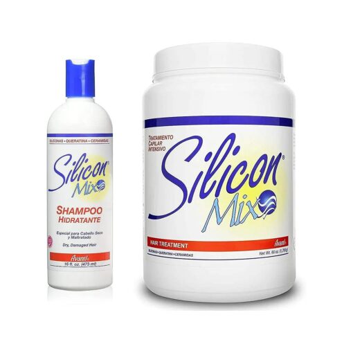 Silicon Mix Hidratante Shampoo 16 Oz and Hair Deep Treatment 60 Oz Combo by Silicon Mix