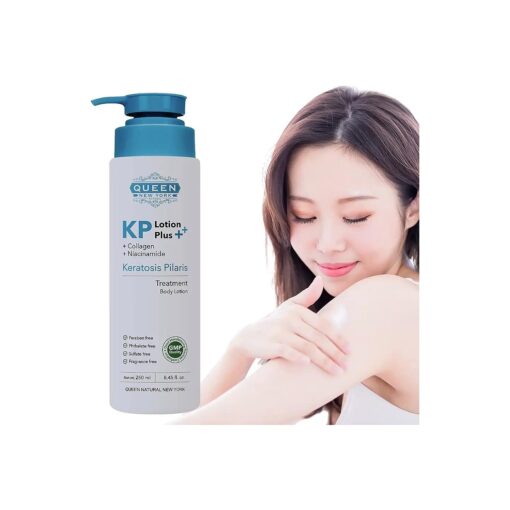 QUEEN KP PLUS | Keratosis Pilaris Exfoliating Body Lotion+Collagen Niacinamide|12 % Glycolic Acid-2 % Salicylic Acid-AHA BHA Fragrance Free