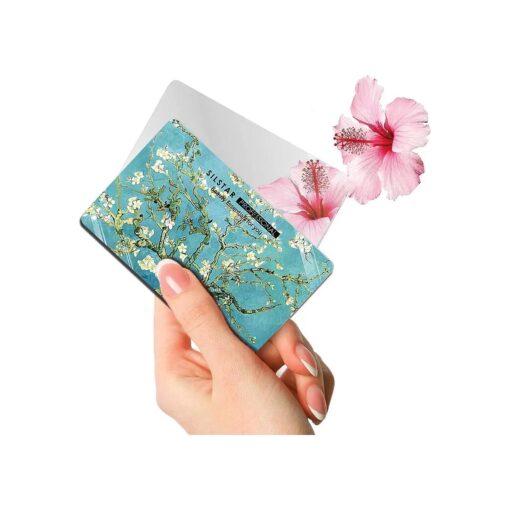 SILSTAR PROFESSIONAL104 Compact Card Mirror, Unbreakable Acrylic Makeup Mirror ( Vincent Van Gogh_Almond Blossom ) 104