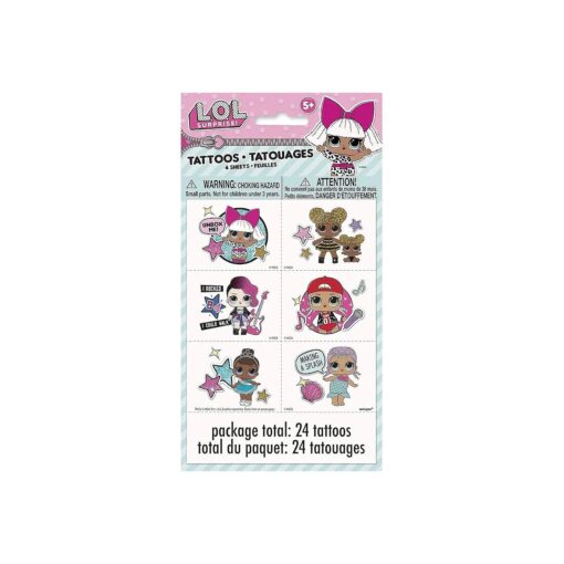 LOL Surprise Party Temporary Tattoos | Assorted Designs | 24 Pcs