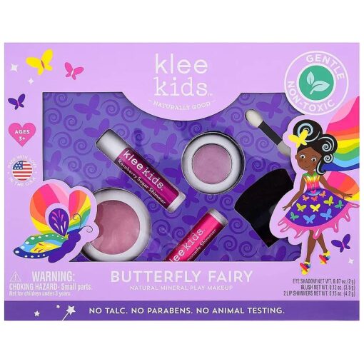 Klee Naturals Luna Star Naturals Klee Kids 4 PC Makeup Up Kits with Compacts ( Butterfly Fairy )