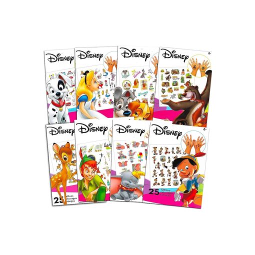 Classic Disney Tattoos Party Favors Mega Assortment ~ Bundle Includes 8 Disney Temporary Tattoo Sheets Featuring Peter Pan, 101 Dalmatians, Bambi, Jungle Book and More ( Over 200 Tattoos ! )