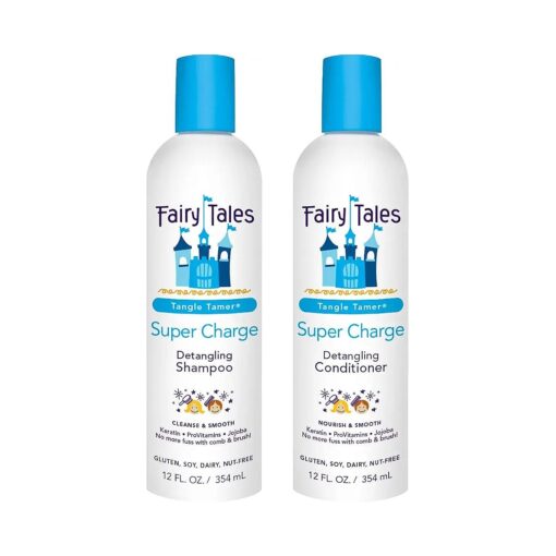 Fairy Tales Tangle Tamer Detangling Shampoo and Conditioner for Kids - Ultra Moisturizing and Anti Frizz Protection - Paraben Free, Sulfate Free - 12 Oz each Bottle - 2 pack