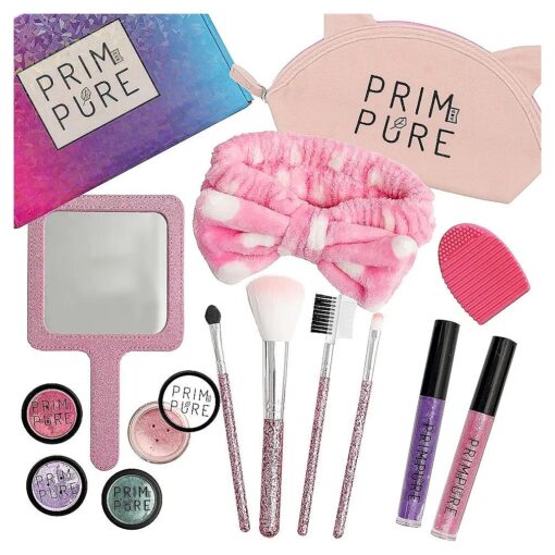 Prim and Pure Ultimate Mineral Kids Makeup Gift Set | Perfect for Play Dates & Birthday Parties | Kids Safe Eyeshadow Makeup - Mineral Blush | Organic & Natural Makeup Kit for Kids| Made in USA