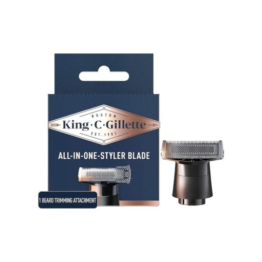 King C. Gillette All-in-One Styler Beard Trimmer Razor Refill with 4-Directional Metal Razor Blades, 1 Cartridge