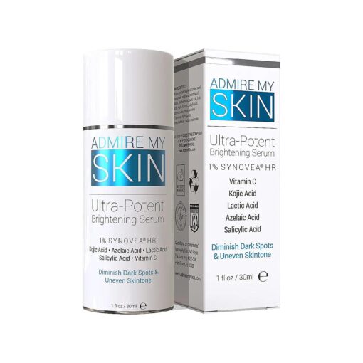 Admire My Skin Dark Spot Corrector Remover for Face - Brightening Discoloration Correcting Serum - Kojic Acid + Azelaic Acid Serum for Melasma Hyperpigmentation And Sun Spots 1oz