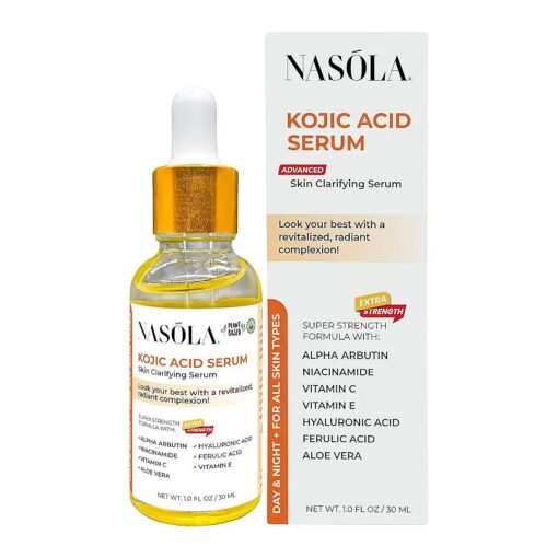 Kojic Acid Serum for Skin Clarifying, Complexion Revitalization Fade Cream with Alpha Arbutin, Vitamin C & E, & Niacinamide