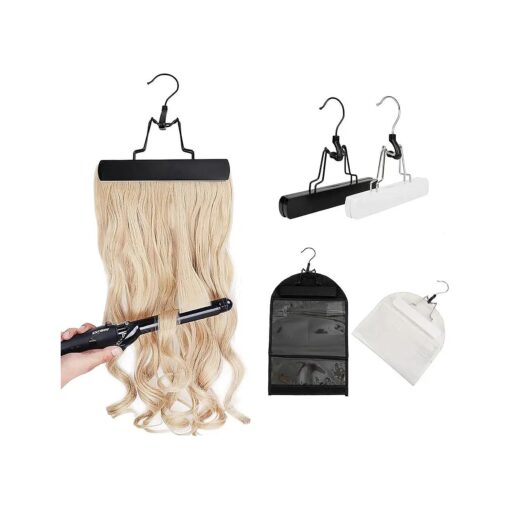 UPGRADE Koobay Halo Hair Extensions Hanger Wig Holder Wig Storage Hair Extension Holder Bag Black Hair Extension Holder Hair Extensions, Anti-slip Wigs & Accessories Dust-proof Waterproof and Portable