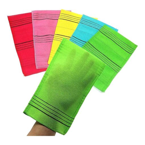 Korean Exfoliating Mitt, Large Size, 5 Colors, Back and Body Exfoliating Washcloth for Removing Dry, Reusable ( Mix, 5 )