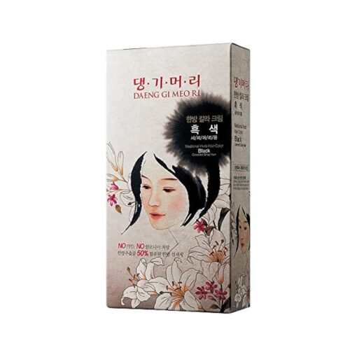 Daeng Gi Meo Ri - Korean Herbal Hair Dye Color Cream [ Black ] - PPD-Free Gray Coverage, Hair Protection, High-Keratin Formula, 8.47 Oz