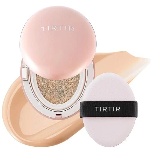 TIRTIR Mask Fit All Cover Pink Cushion Foundation | High Coverage, Semi-Matte Finish, Lightweight, Flawless, Corrects Redness, Korean Cushion, Pack of 1 ( 0.63 oz, ), 21N Ivory