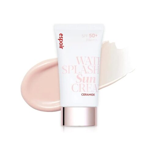 Water Splash Sun Cream Ceramide 2 oz | Moisturizing Barrier with CeramideNP Peptide | Tinted Sun Block | Excellent Coverage | Substitute Sunscreen for BB Cream | Korean Base Makeup