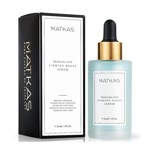 MATKAS Korean Triple Pure Hyaluronic Acid Serum for Face + 2 % Niacinamide B3 + Vitamin B5 + 8 Peptides for Deep Firming, Plump Wrinkles, Hydrating Dewy Skin, Anti Aging Acido Hialuronico Facial Serum