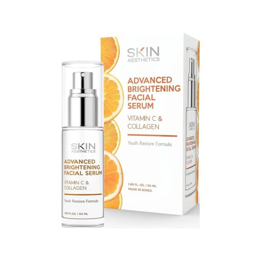 Vitamin C Serum With Collagen - Dermatologist Tested - Korean Skin Care for Dark Spots & Skin Brightening - Anti Aging & Acne Facial Serum - Cruelty Free - All Skin Types - 1.69 oz by Skin Aesthetics