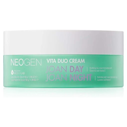 NEOGEN x JOAN KIM Vita Duo Cream Joan Day & Joan Night ( 100 g / 3.52 Oz ) - Brightening & Hydrating & Soothing Day and Night Cream with Vitamin C, Green Tea and Lavender - Korean Skin Care