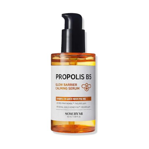 SOME BY MI Propolis B5 Glow Barrier Calming Serum - 1.69Oz, 50ml - Made from Propolis and Panthenol for Glass Skin - Oiliness Control, Skin Radiance and Preventing Breakouts - Korean Skin Care