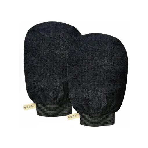 Korean Exfoliating Mitts 2Pcs - Deep Body Scrubber Exfoliator Gloves for Dead Skin, Spray Tan Removal, Keratosis Pilaris and Body Scrub - Part of The Best Skincare Kit for Women & Men