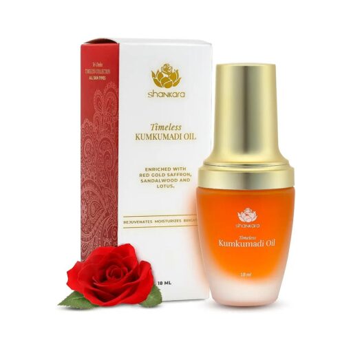 Shankara Kumkumadi Oil with Pure Saffron and Ayurvedic Herbs with Rose Aroma - Kumkumadi Tailam Dark Spot Remover Facial Oil for Hydrated, Moisturized, and Brighter Skin