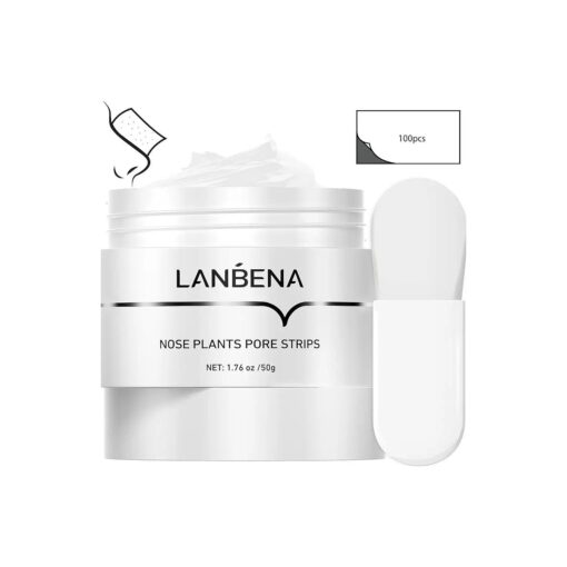 LANBENA Pore Strips ( 50g/1.76 Oz ), 100 pcs Nose Strips, Blackhead Remover Mask, NOTICE : Cream Goes Dried out & Rubbery At Low Temperature, Place Bottle in Boiling Water to Soften