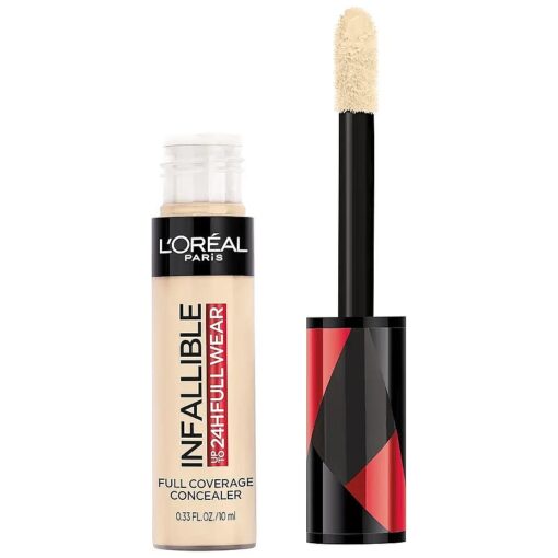 L'Oreal Paris Makeup Infallible Full Wear Waterproof Matte Concealer, Full Coverage, Eggshell, 0.33 fl, oz .