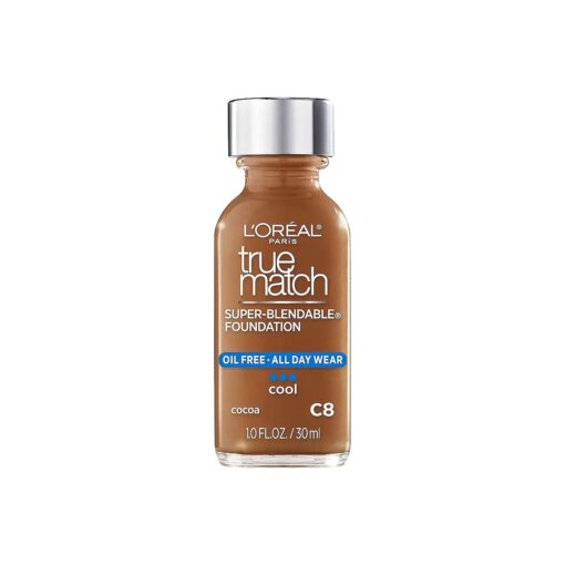 L'Oreal Paris Makeup True Match Super-Blendable Liquid Foundation, Cocoa C8, 1 Fl Oz,1 Count